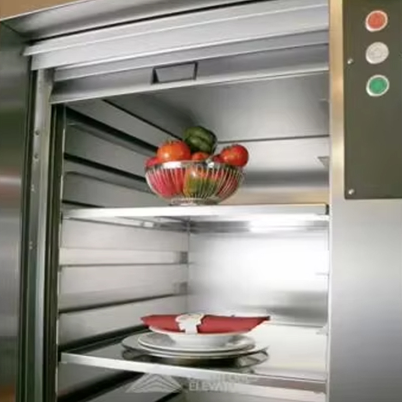 VTEF108 Electric Gearless AC Dumbwaiter leva cum PVC Solum pro Restaurant et Hotel Kitchen Service