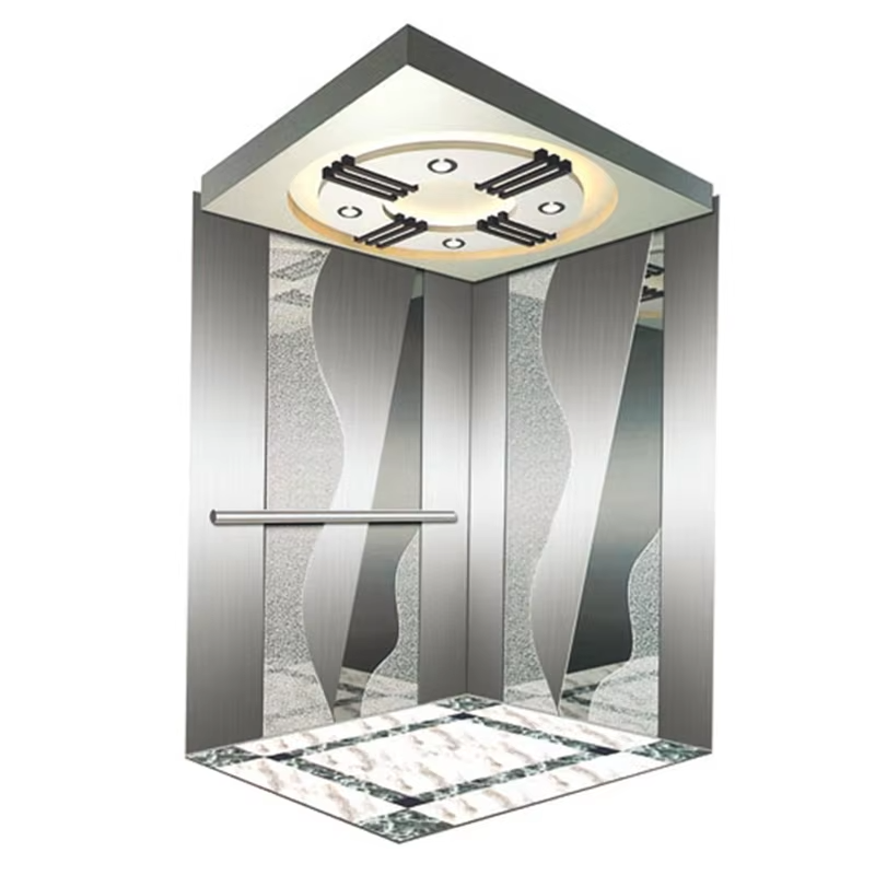 VTSP131 Modern Commercial Elevator Cameram cum Steel Low Noise Anti-Slip Floor and DUXERIT Panels