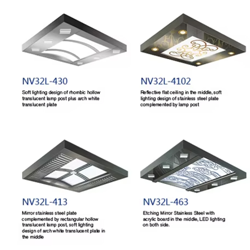 VTSP139 Elevator Cabin Decoration Modern LED Elevator Cabin Ceiling Panel Stainless Steel Leva Ceiling Design